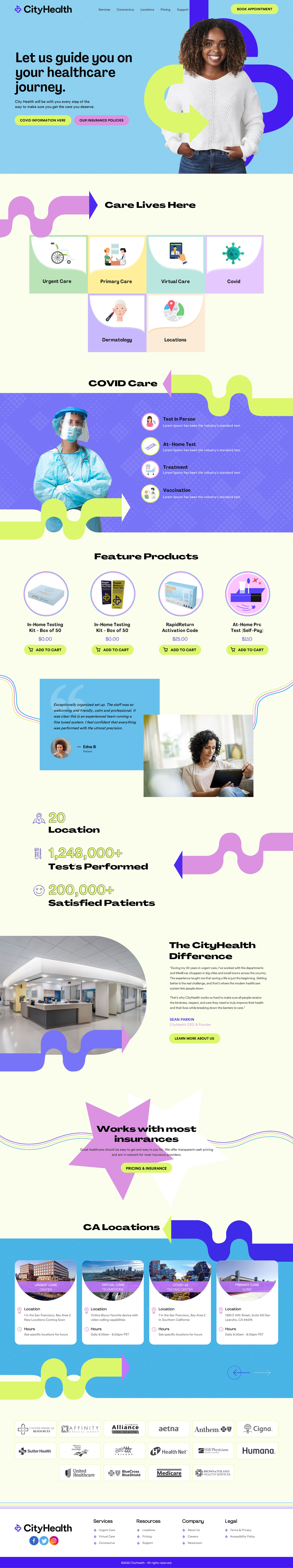 CityHealth - Heath Care branding design graphic design health care illustration logo typography ui ux vector