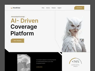 AI Coverage Platform Website – UI/UX Landing Page ai website figma design landing page modern ui saas design tech website ui design ux design web design website ui