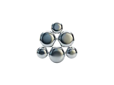Molecule brand identity branding identity liquide metal logo mark molecule negative space silver symbol visual identity
