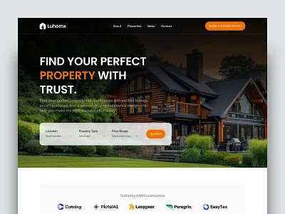 Real Estate Landing Page Hero Design corporate website home rent website design homepage design landing page design product design realestate realeste website ui ui design ui interface design uiux design web ui website design