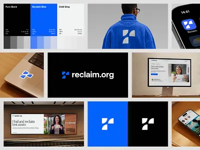 Reclaim Visual Identity assets branding confidence data finance human icon logo money platform reclaim recover simple smart trustworthy visual identity web3