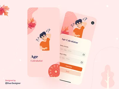 Age Calculator Ui adobe xd age calculator app design figma ios mobile app ui