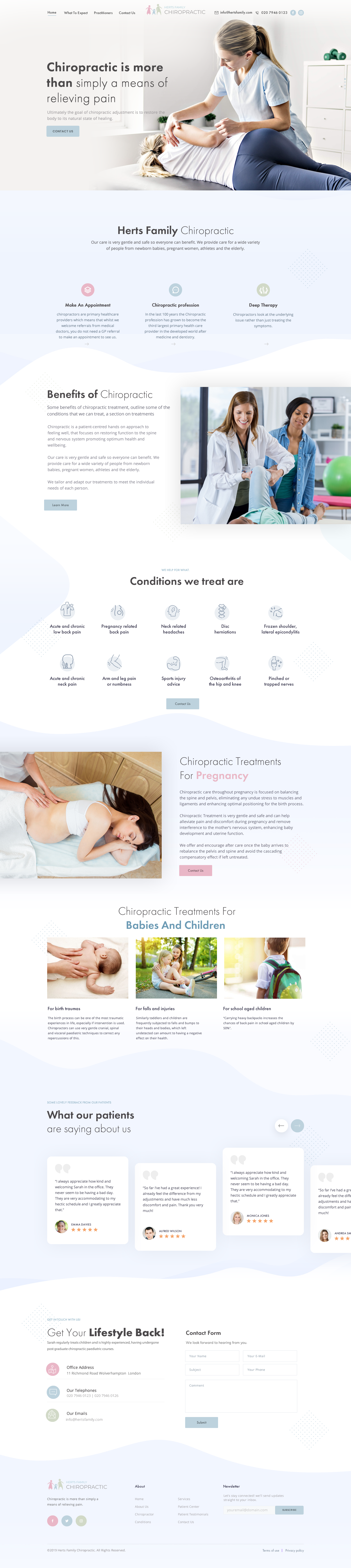Chiropractic UI Design