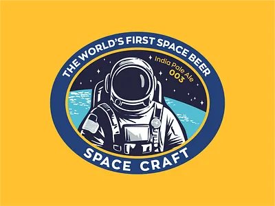 Space craft 1 astronaut badge beer branding craft design earth font graphic design icon icon set illustration ipa logo nasa pale ale space stars travel typo