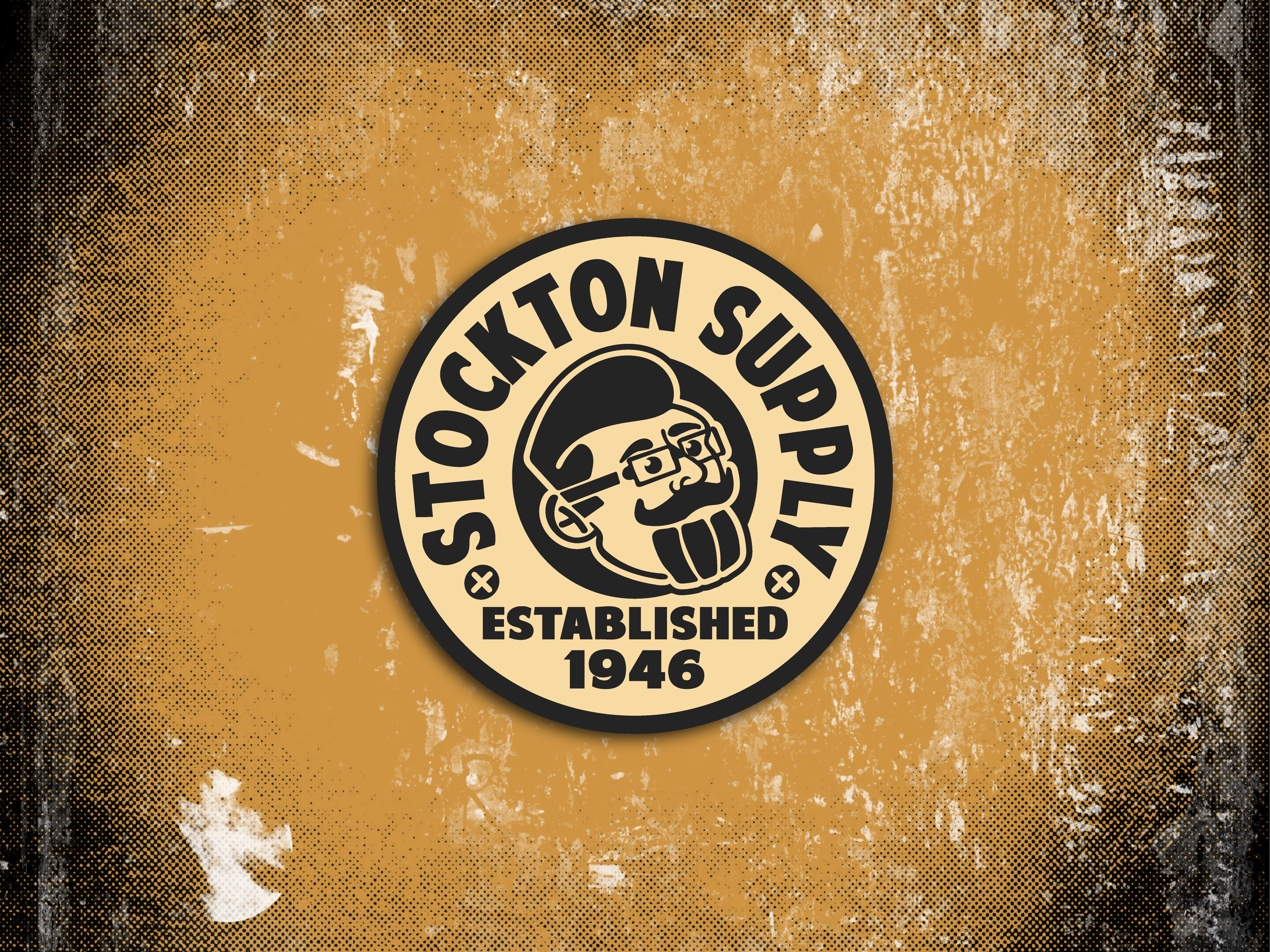 Vintage Industrial Badge - Supply Company Mascot Design