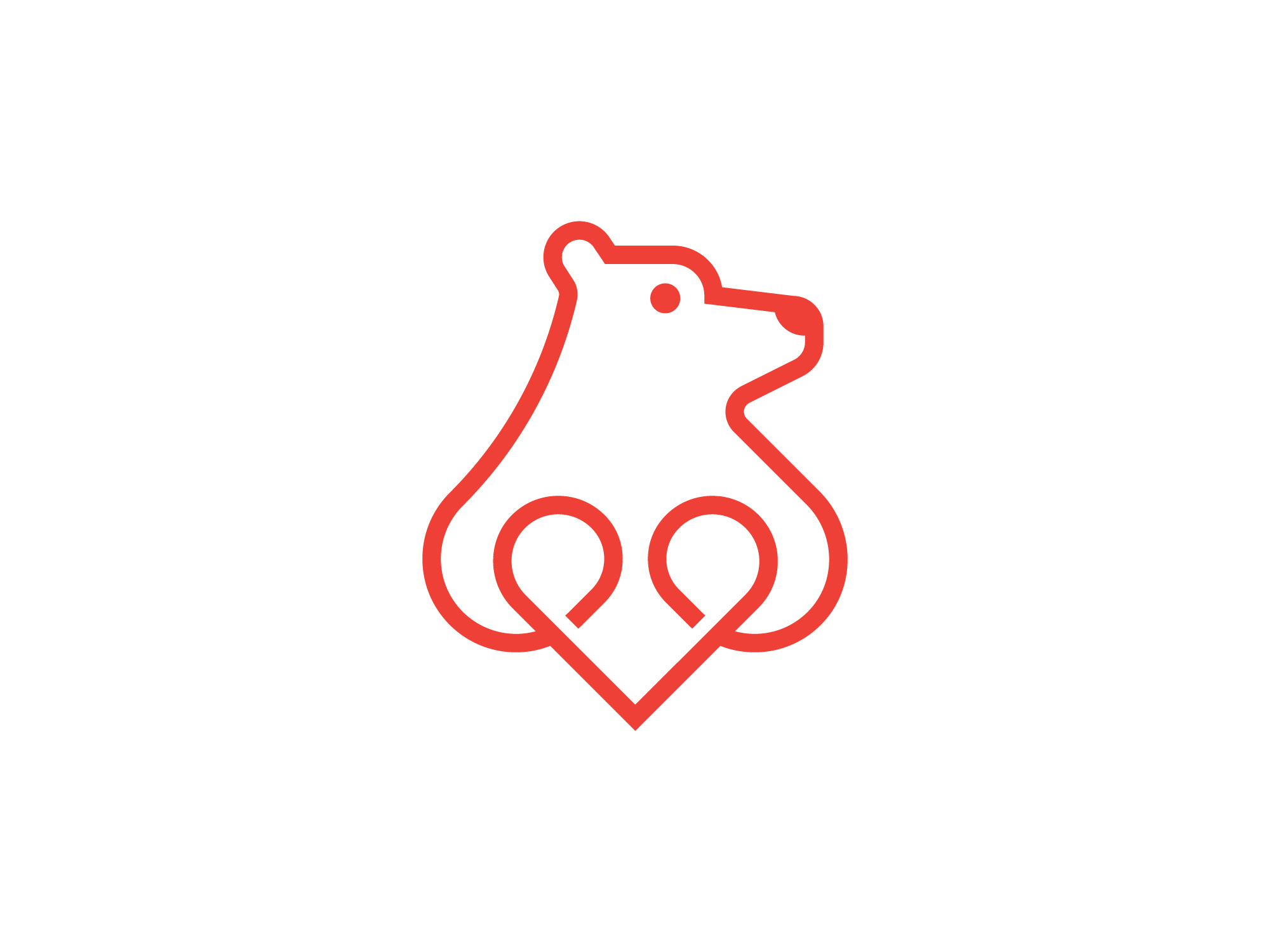 monoline elegant bear heart logo