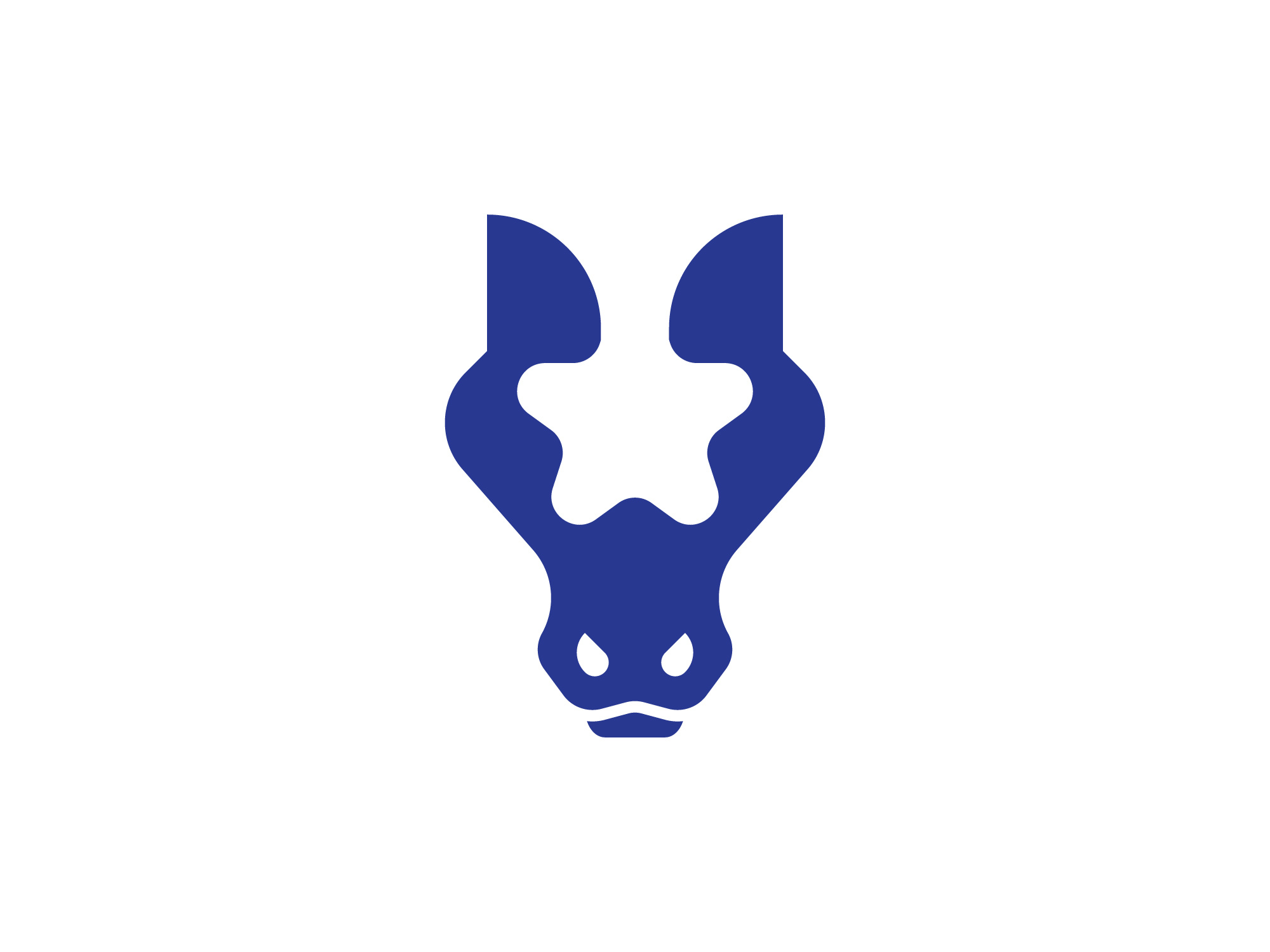 Modern Negative Space Horse Head Logo