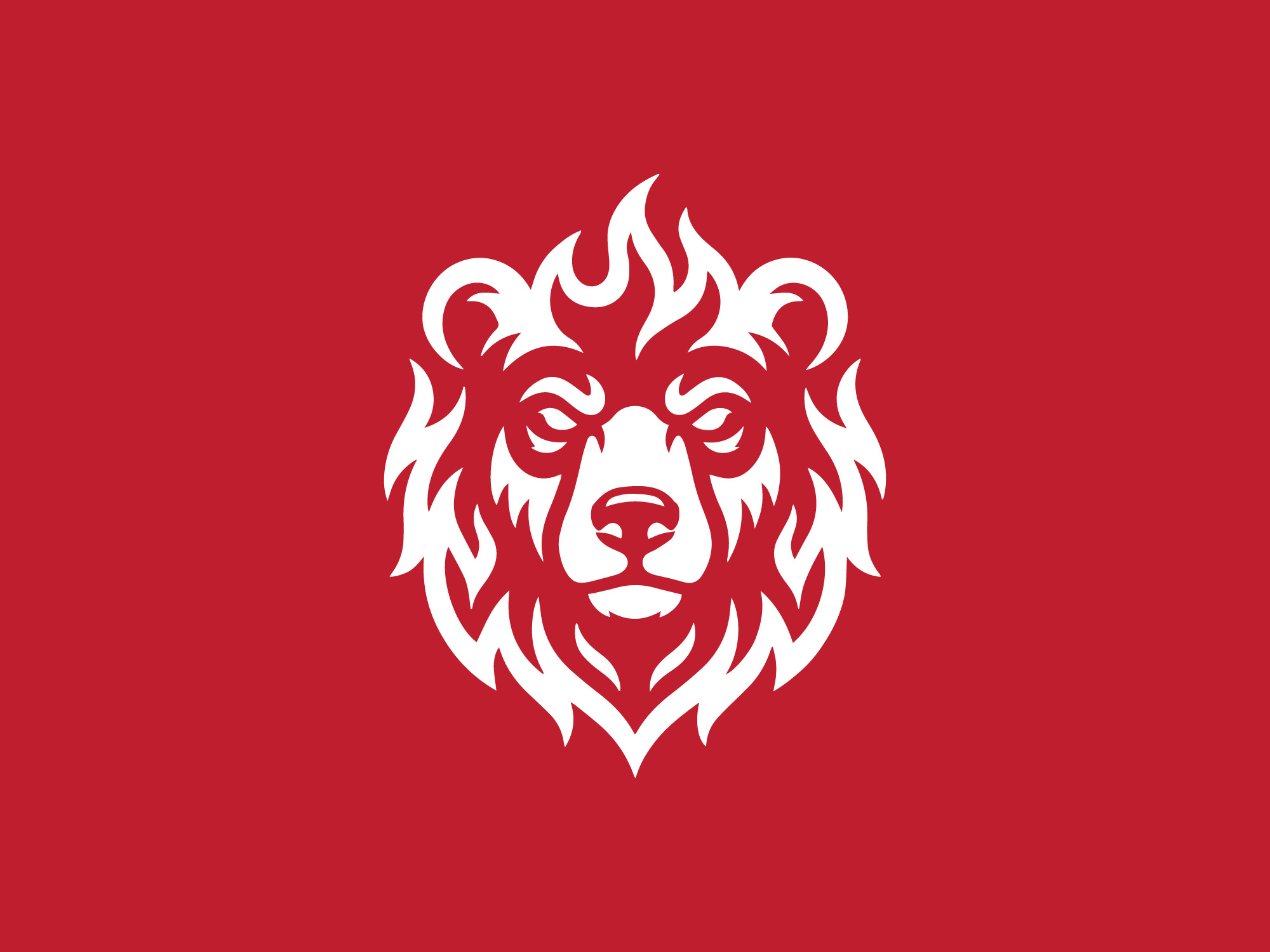 Modern Iconic Bear Fire Head Logo