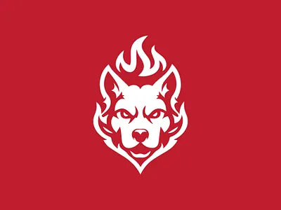 modern simple fire dog logo animal animals dog face fire game gamer gurad head light logo minimilist pet player power premade logos secure warm