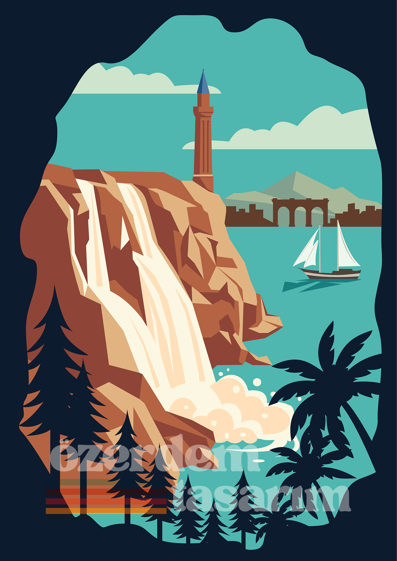Antalya Cityscape Flat Vector Design antalya architecture design grafik tasarım graphic design illustration illüstrasyon minimal nature tasarım travel design vector vector art