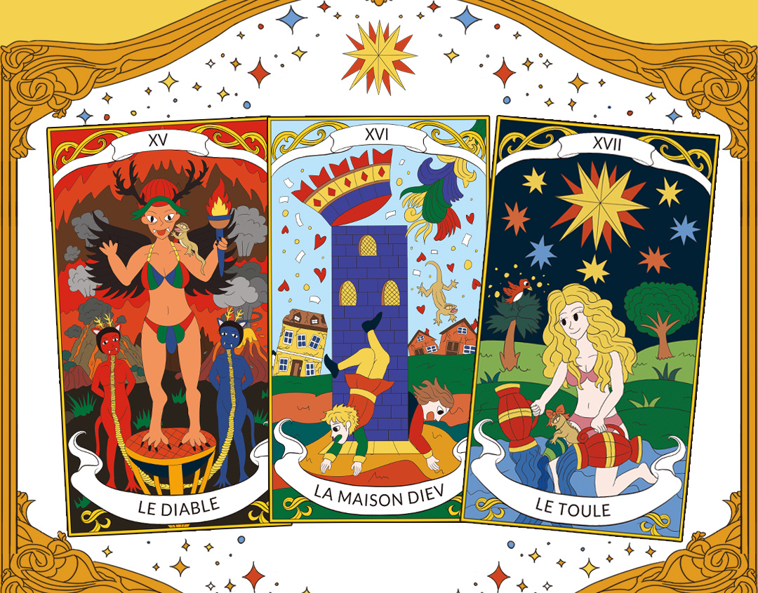 LIZARD MARSEILLE TAROT CARD ILLUSTRATION SERIES 6