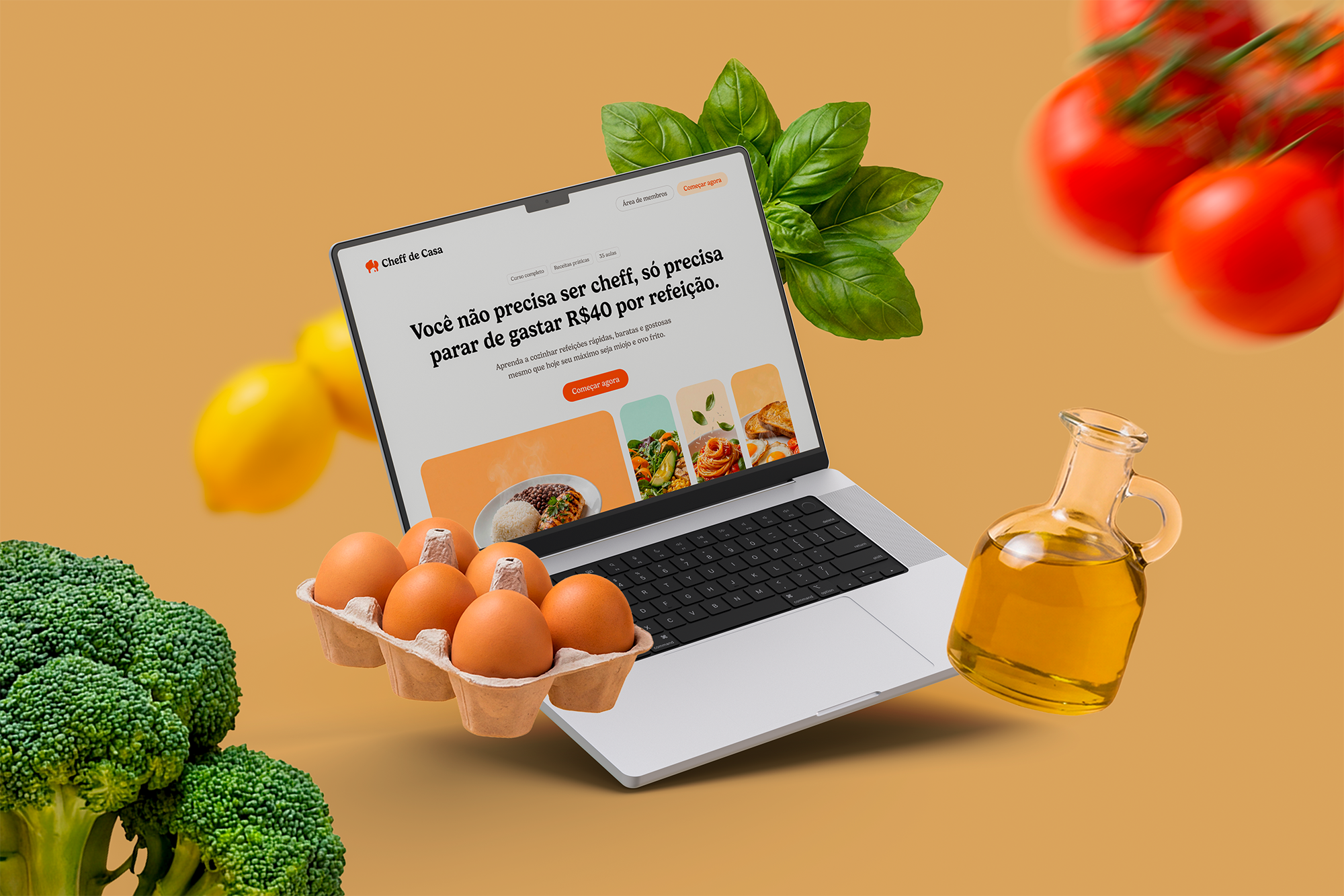 Cheff de Casa — Sales Page for Online Cooking Course conversion digital product figma landing page online course product design responsive sales page ui ux web design website