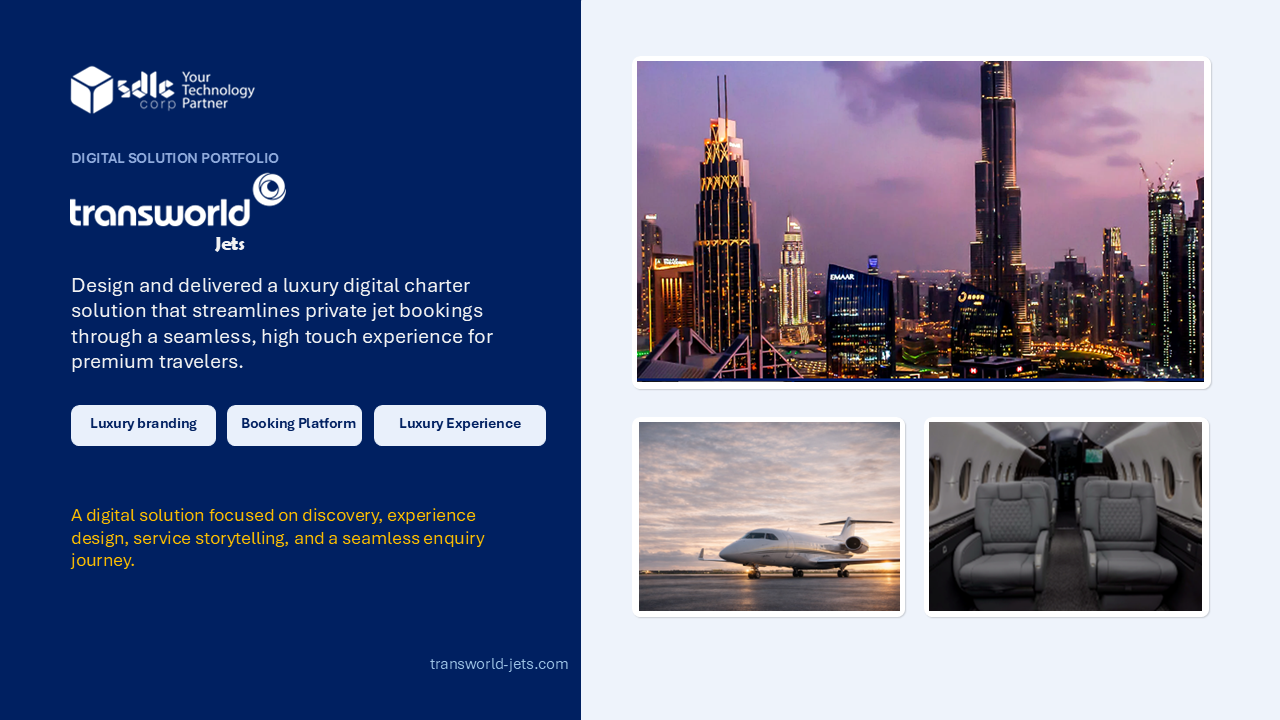 Transworld Jets Charter Digital Solution branding digital solution luxury branding portfolio ui ui design web design