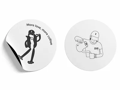 Zoya Coffee Brand Sticker Collection branding graphic design ilustração logo sticker
