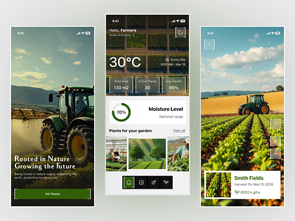 AgroSmart – Smart Farming & Agriculture Monitoring App UI