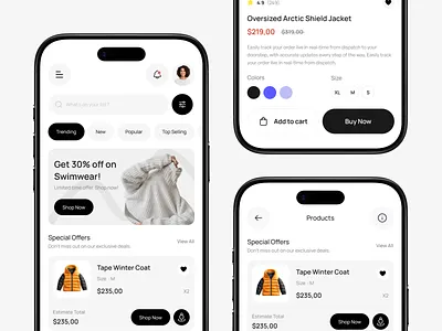 Modern Fashion eCommerce Mobile App app design clean design clothes app ecommerce ecommerce app ecommerce app desin fashionapp graphic design marketplace app mobile app design modern app ui modern ui online shopping product design shop shopping app ui ui design ux ux design