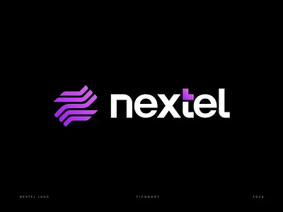 Nextel – Modern Tech Logo Design ai data design flow gen z gradient identity lettermark logo logodesign logotype modern modernlogo smart tech trustworthy web3