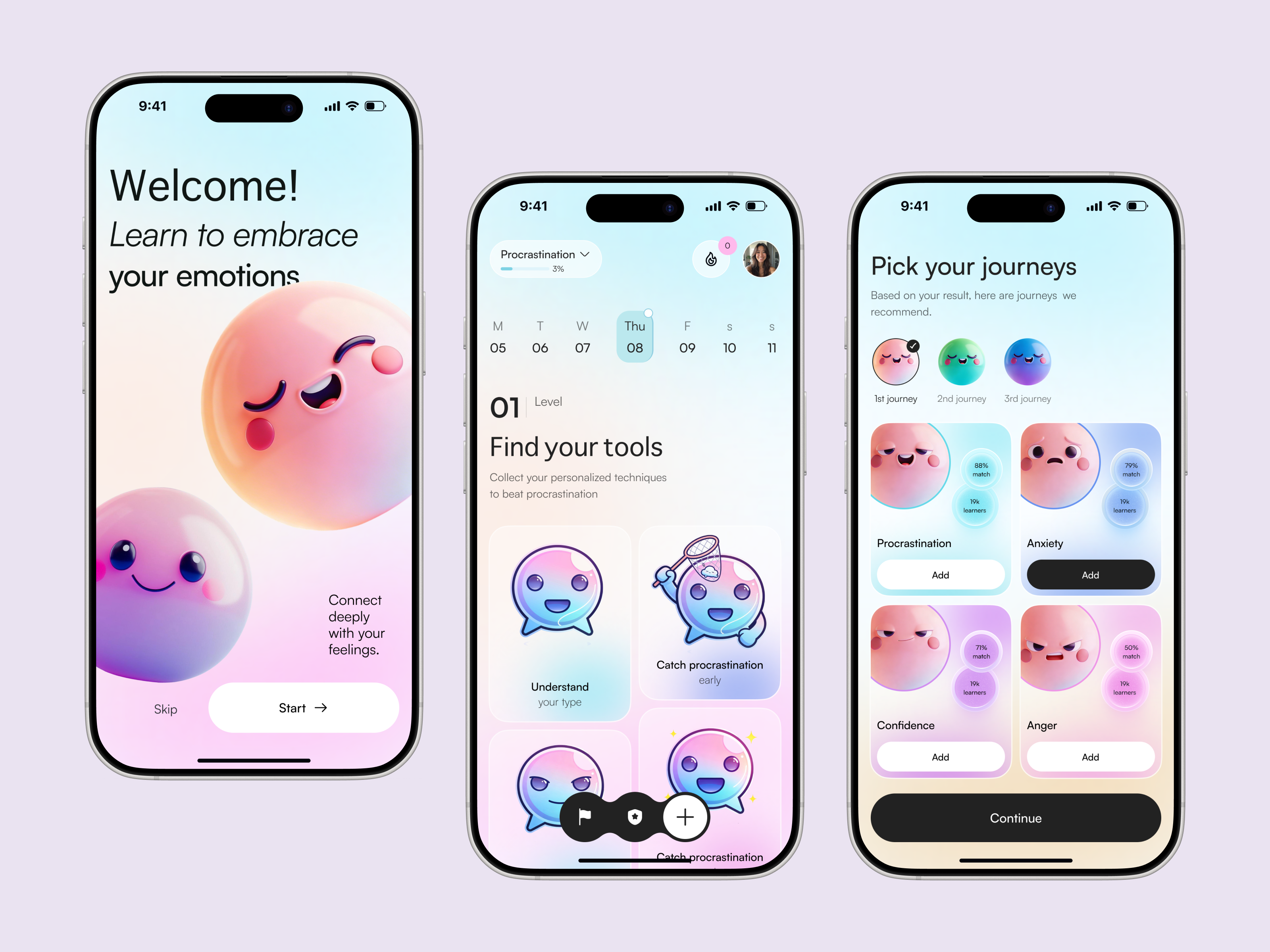 Mental & Emotional Health App UI