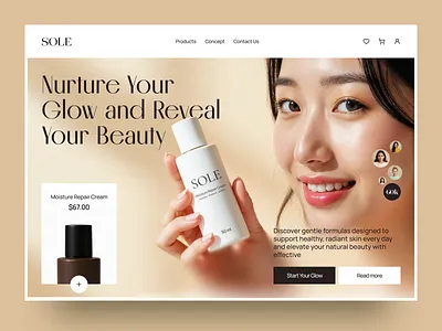 Skincare E-commerce Website UI Design beauty website cosmetics digital store ecommerce ecommerce website modern ui online store product design product showcase product ui shop design shopify skincare ui design ui ux ux design web design web store website design