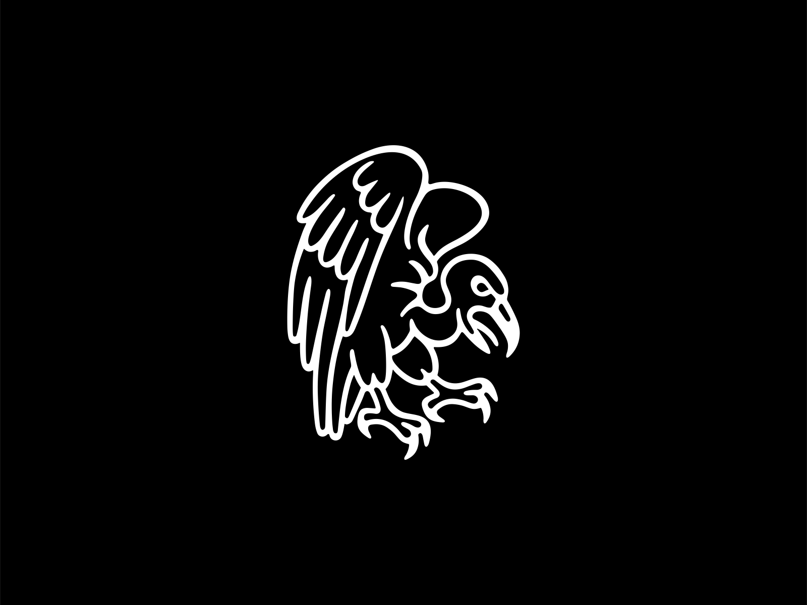 Bold Outline Vulture Logo