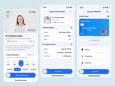 Doctor Appointment Mobile App ai app app design app ui appointment care consultation doctor doctor app doctorappointment general checkup health app health care health care app hospital mobile mobile app online healthcare pharmacy ui ux