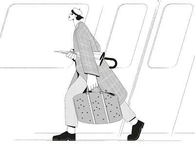 Metro Muses | II black and white character design commuter design girl grey illustration metro monochrome subway vector