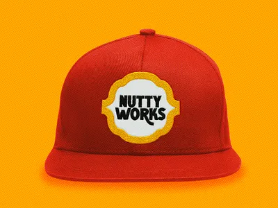 Nutty Works Cap badge branding cap design icon illustration logo mark nutty works patch