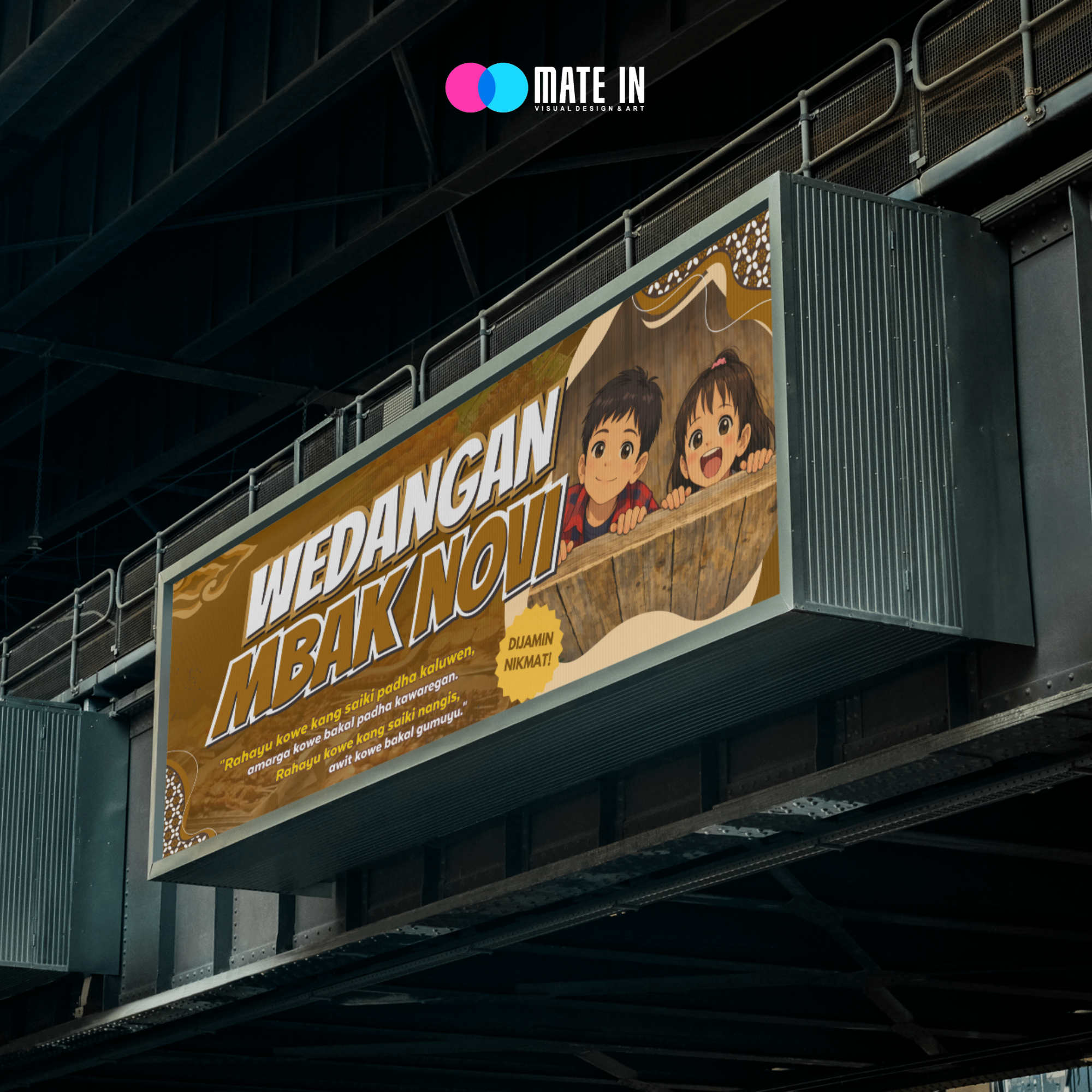 Javanesse Banner Design "Wedangan Mbak Novi" advertising banner design banners brand identity branding desain grafis design graphic design illustration logo spanduk visual branding