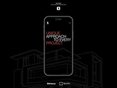 Ray Corporate Website Case case construction corporate design interface logo minimalistic mobile screen typography ui ux web