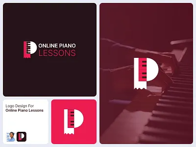 Online Piano Lessons – Logo & Brand Identity brand identity branding dipu paul educational logo design entertainment icon instrument keyboard lattermark letter logo logo logo design logo designer minimal logos music musical logo online piano lessons piano piano logo sound