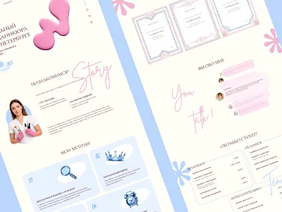 Landing page color landing page nail typography ui ux web design