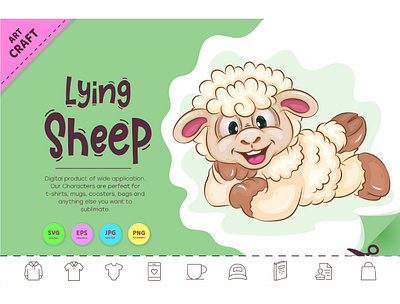 Lying Cartoon Sheep. lies