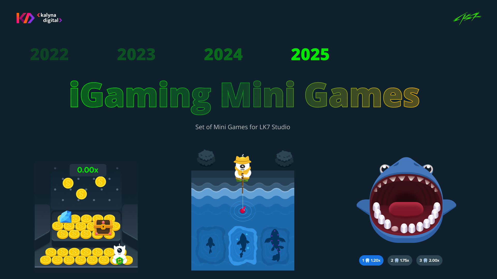 IGaming Mini Games art casino coin pusher fish gambling game igaming mini game shark ui