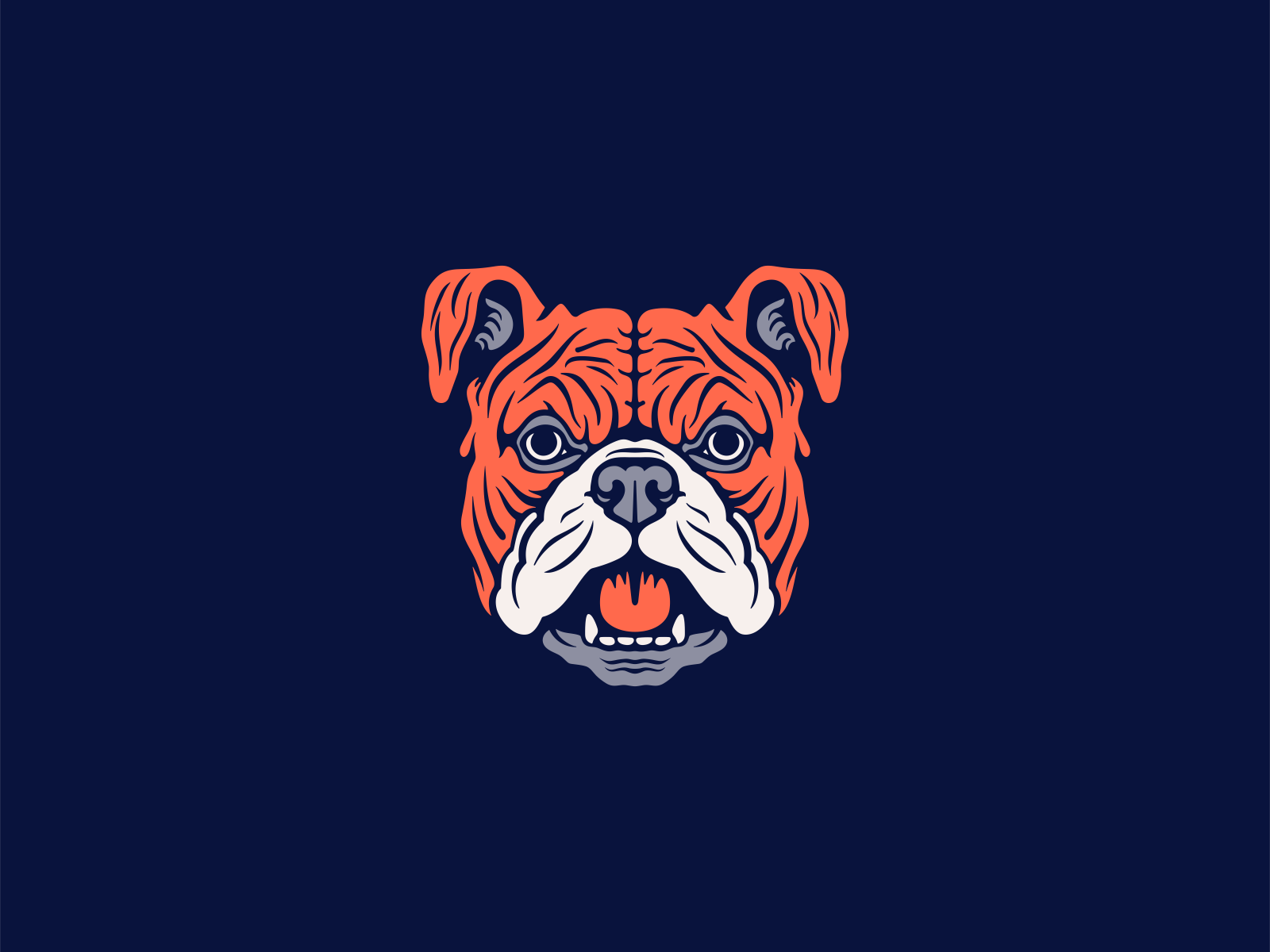 Bold Bulldog Head Logo