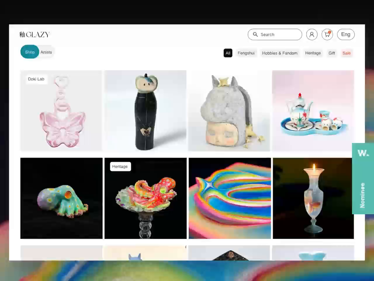 Award-Nominated Interactive Art Gallery & E-commerce