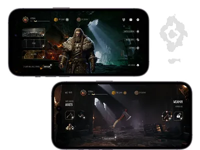 Sigil of Dawn Main Menu and Inventory `3d game adventure dark ui figma game ui game ui design hud hud` mobile game product design rpg ui game ‎`dashboard` ‎`inventory