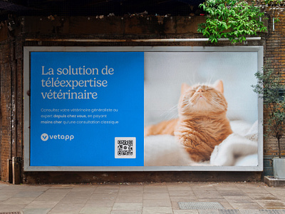 Vetapp billboard blue cat dog pets qrcode street poster veterinary