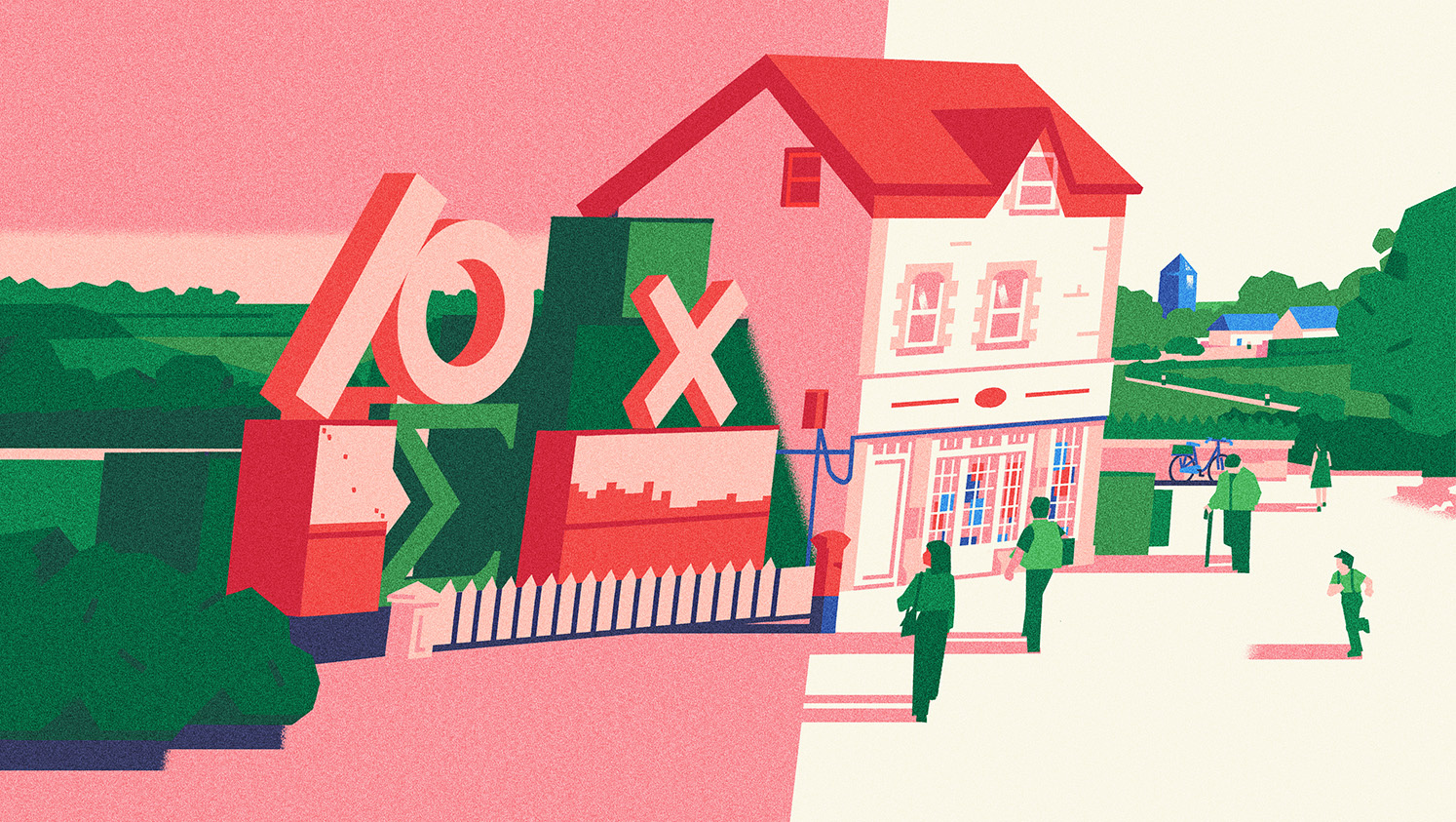 Concept editorial illustration artwork business digital editorial illustration magazine mail money post publishing village