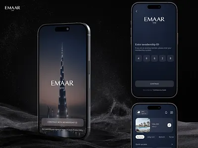 Luxury Smart Living App UI - EMAAR One appdesign clean darkui luxuryui minimal ui mobile app mobileui modern ui product design property app smarthome ui uidesign uiux