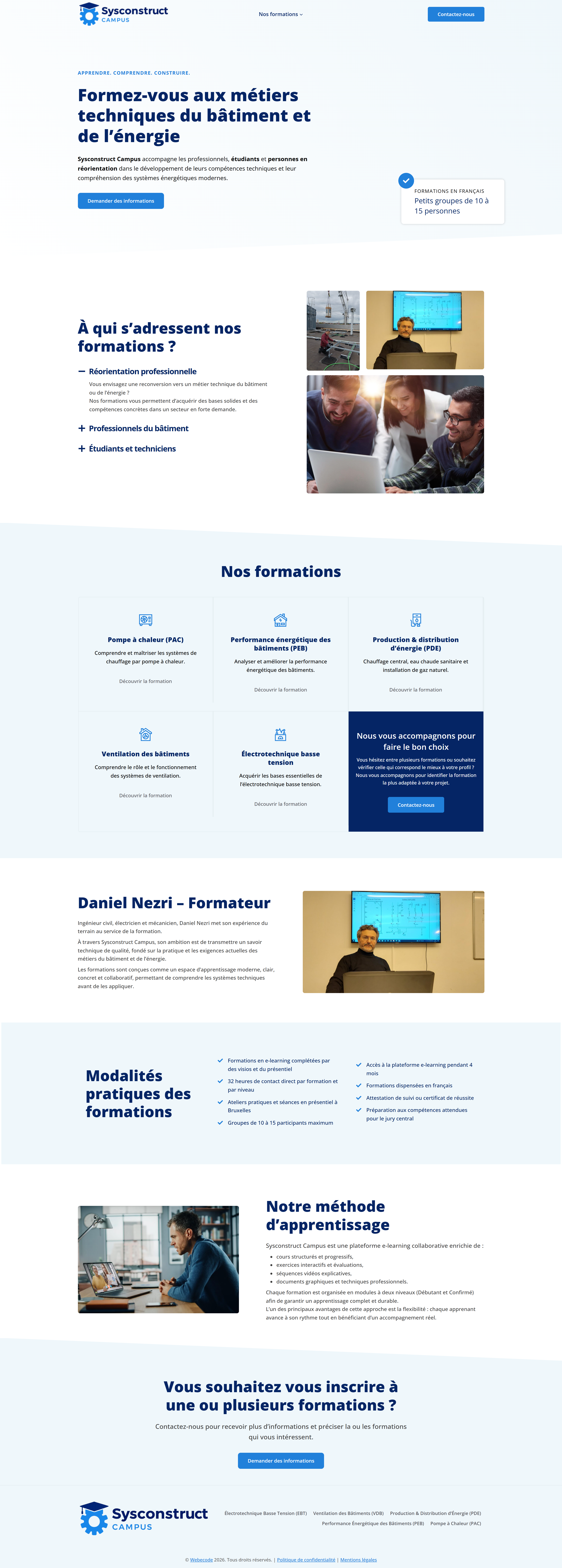 Maquette | SysConstruct construction formations graphic design ui ux web