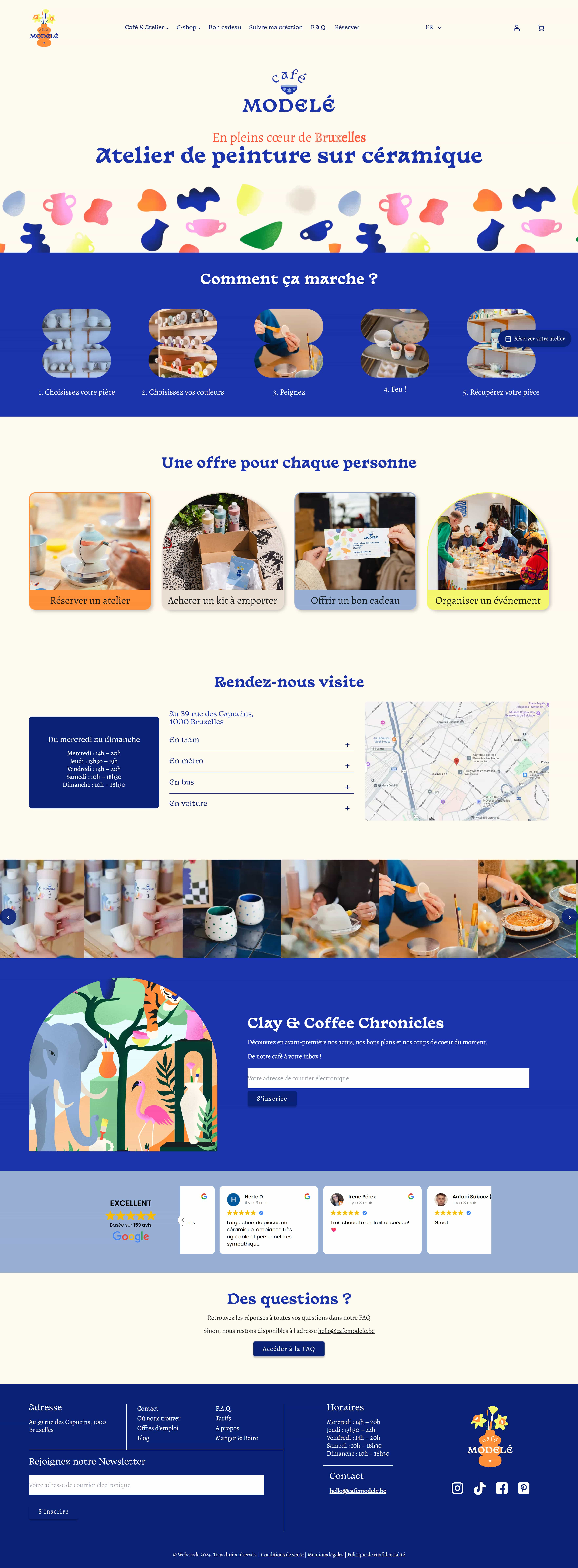 Maquette | Café Modelé café céramique graphic design ui ux