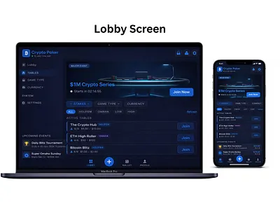 Crypto Poker UI UX 3d graphic design ui