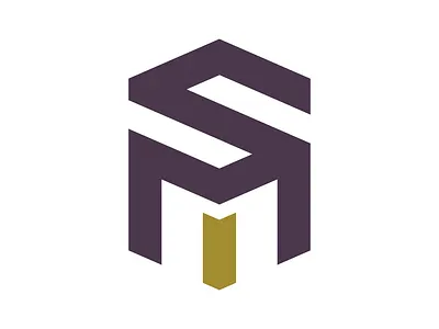 Geometrical Letter SM Monogram Logo Construction Brand for sale 3d branding builder buy construction contractor for sale geometrical letter sm logo management modelling mortgage premade purchase ready made renovation