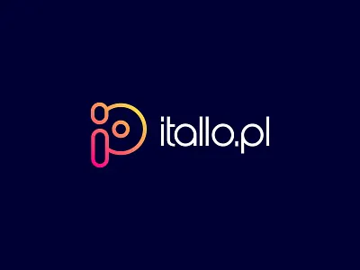 Itallo.Pl Logo Concept, Letter Mark P + I + Dot brand identity branding business logo e commerce e commerce logo gradient letter mark p logo logo design logodesigner logos logotype modern logo online shop logo sell logo shop logo shopify store shopping store logo symbol