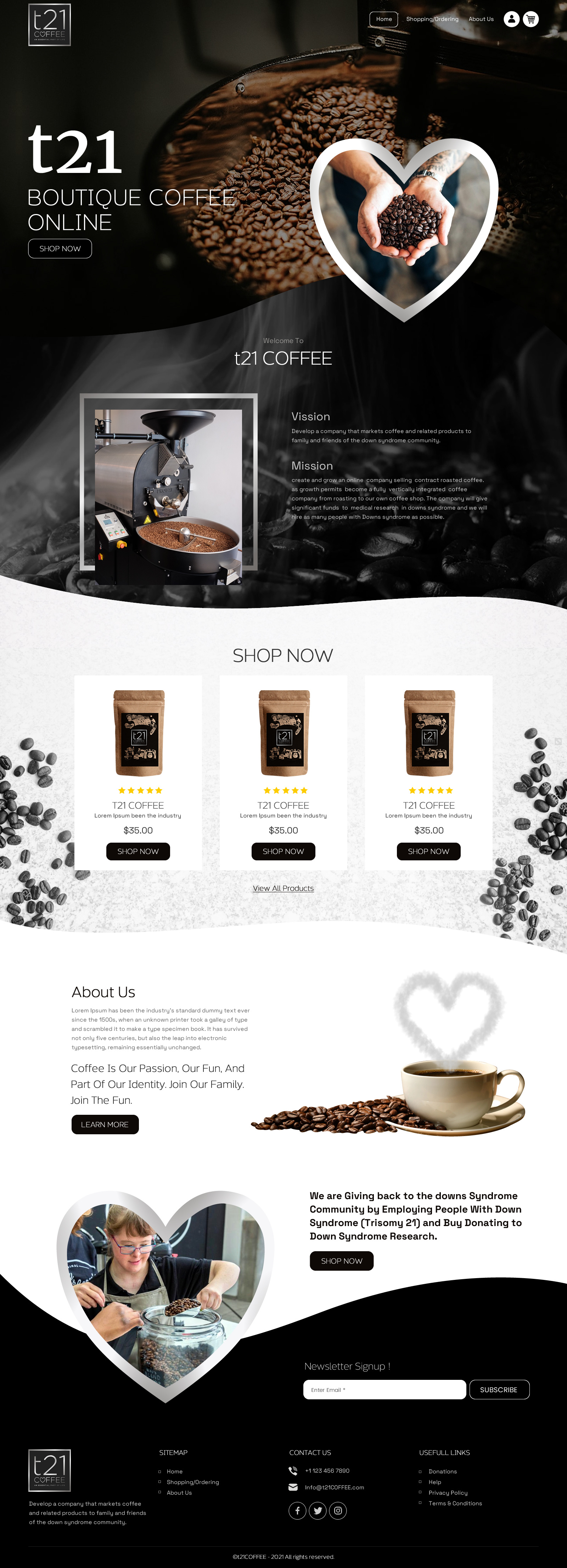 t21 Coffee coffee design ecommerce graphic design ui ux vector