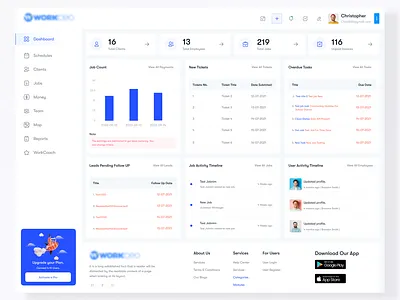 WORKceo Dashboard UI activity dashboard dashboard design design jobs leadership management minimal minimal design minimalist task tickets ui ui design uiux ux ux design web app web application work
