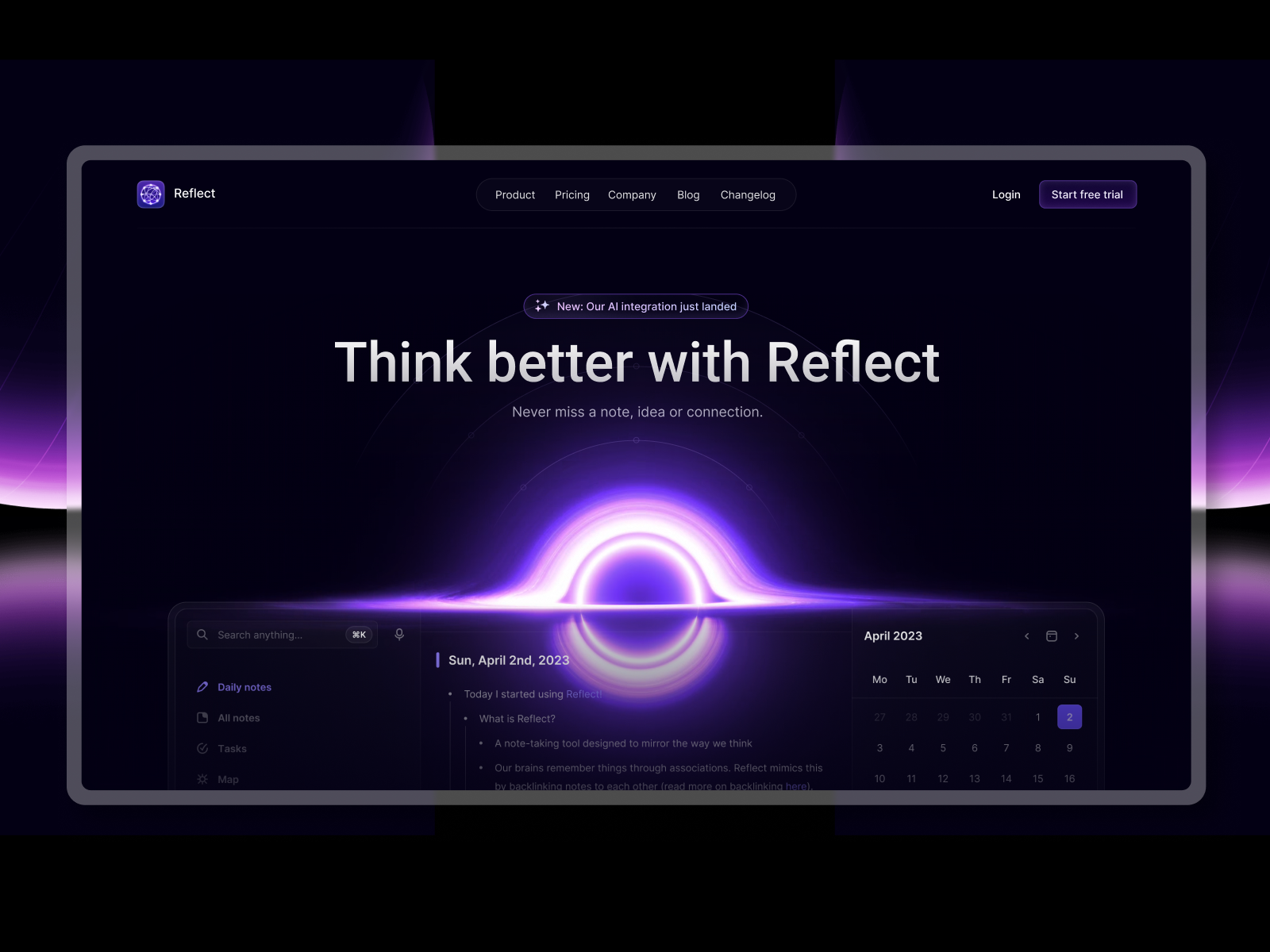 AI Note-Taking | Landing Page & Personal Knowledge Base ai app design artificial intelligence clean dark mode dashboard design glassmorphism knowledge management landing page minimalist mobile app modern note taking app productivity app saas saas landing page startup ui design ux design web design