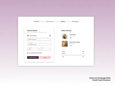 Daily UX Challenge #002 - Credit Card Check out graphic design ui