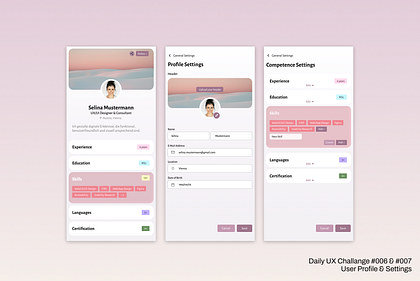 Daily UX Challenge #006 & #007 - User Profile & Settings