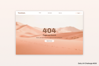 Daily UX Challenge #008 - 404 Page
